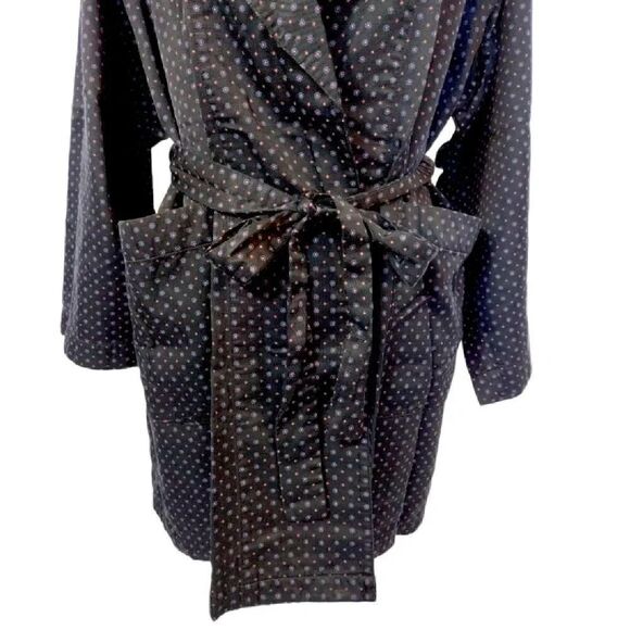Victoria's Secret VTG 1999 Black Floral Short Robe with Pockets Size XS/ S - Picture 6 of 16